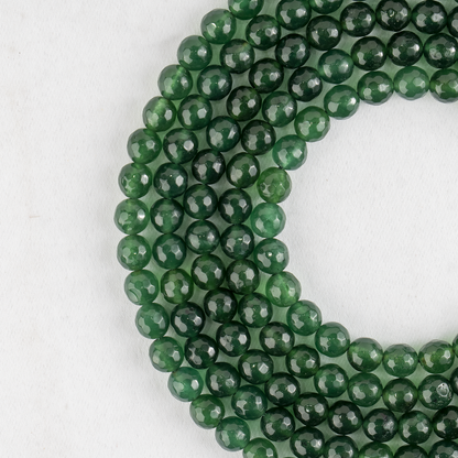 Green Jade Faceted Beads, Crystal Beads for Jewelry