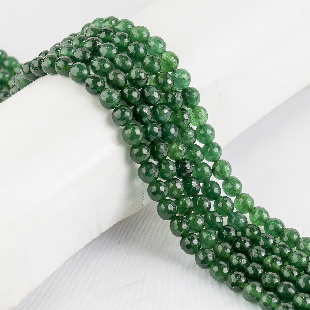 Green Jade Faceted Beads, Crystal Beads for Jewelry