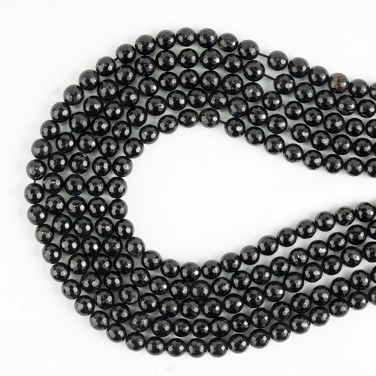 Black Tourmaline Faceted Beads, Crystal Beads for Jewelry.