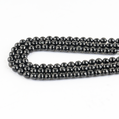 Black Tourmaline Faceted Beads, Crystal Beads for Jewelry.  DestGlow