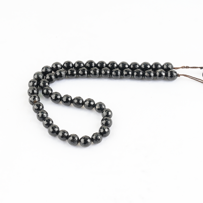 Black Tourmaline Faceted Beads, Crystal Beads for Jewelry.
