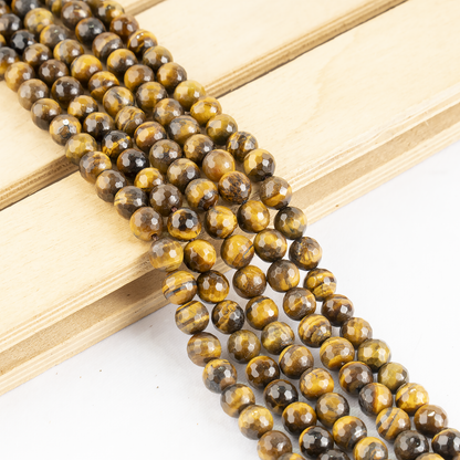 Tiger eye Faceted Beads, Crystal Beads for Jewelry.  DestGlow