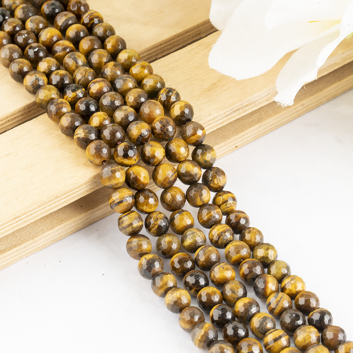 Tiger eye Faceted Beads, Crystal Beads for Jewelry.  DestGlow