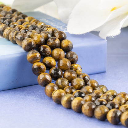 Tiger eye Faceted Beads, Crystal Beads for Jewelry.  DestGlow