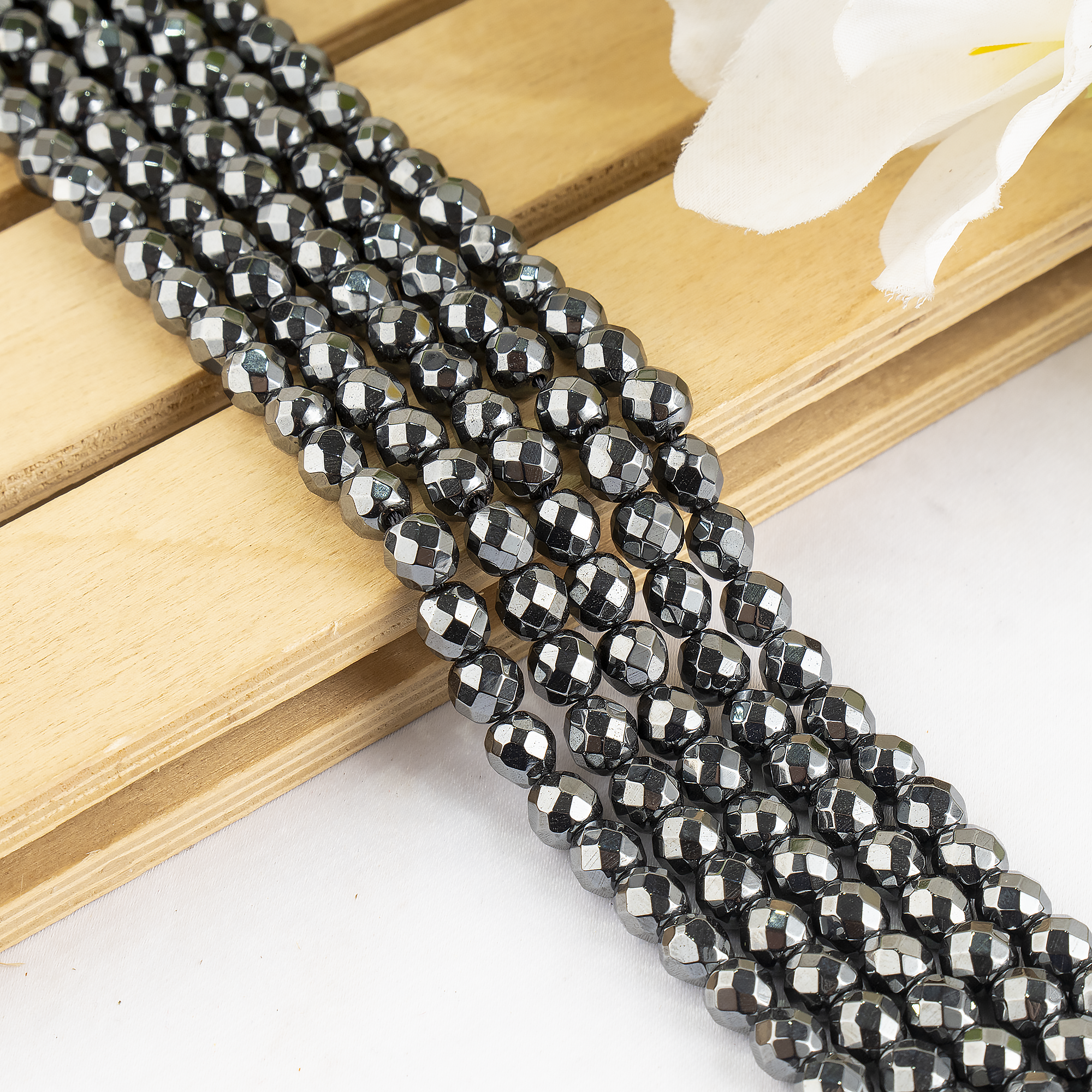 Hematite Faceted Beads, Crystal Beads for Jewelry.  DestGlow