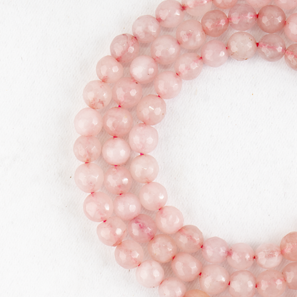 Rose Quartz Faceted Beads, Crystal Beads for Jewelry.  DestGlow