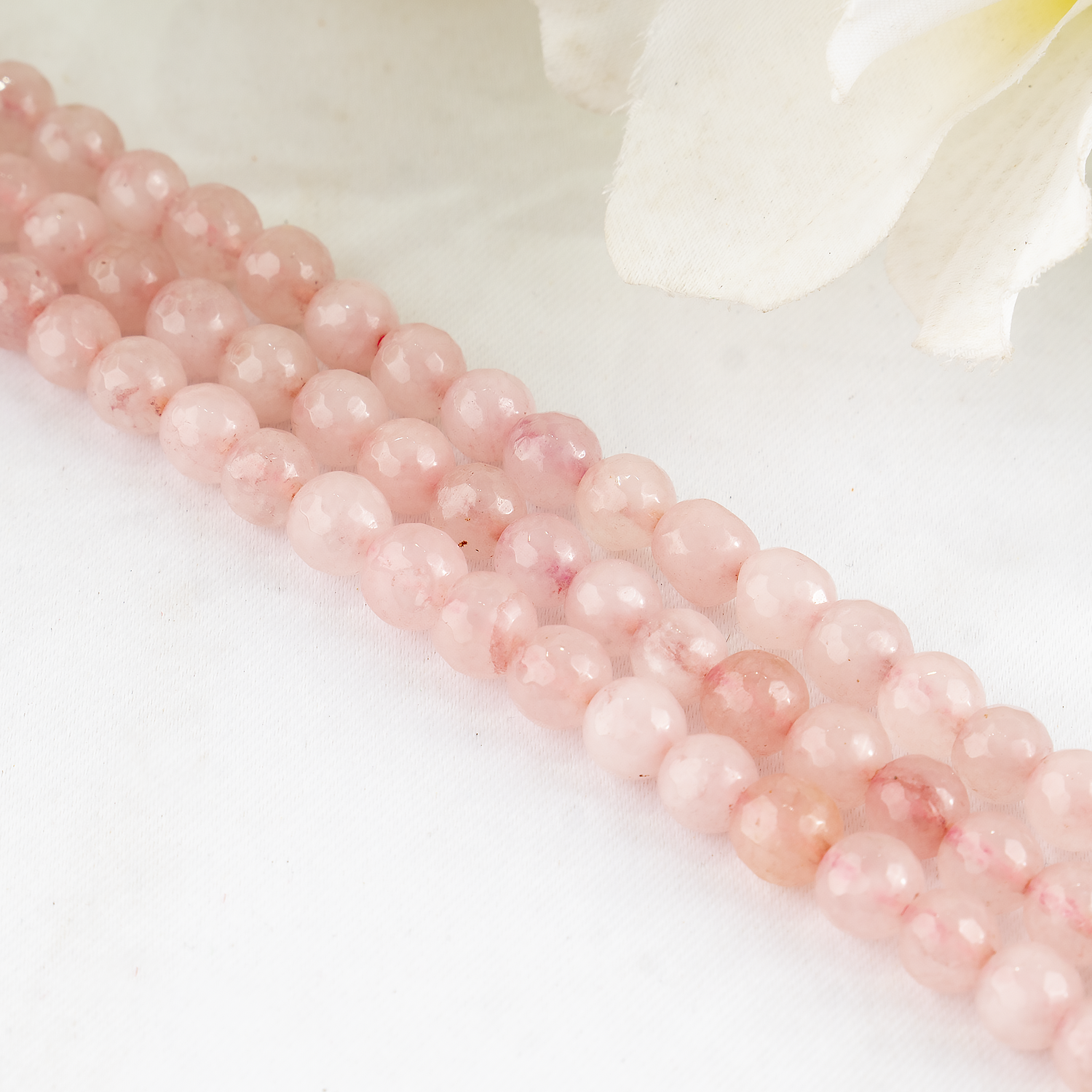 Rose Quartz Faceted Beads, Crystal Beads for Jewelry.