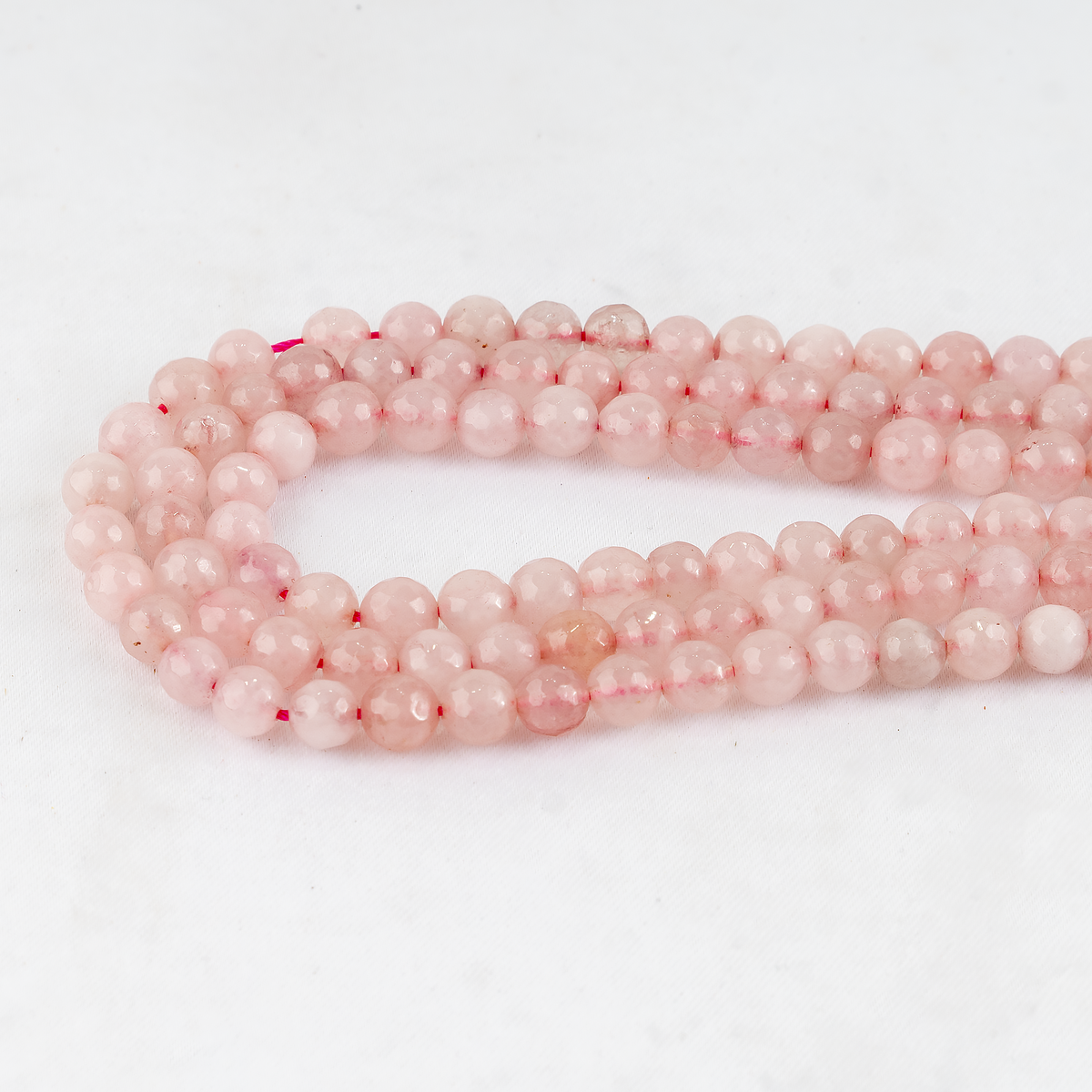 Rose Quartz Faceted Beads, Crystal Beads for Jewelry.