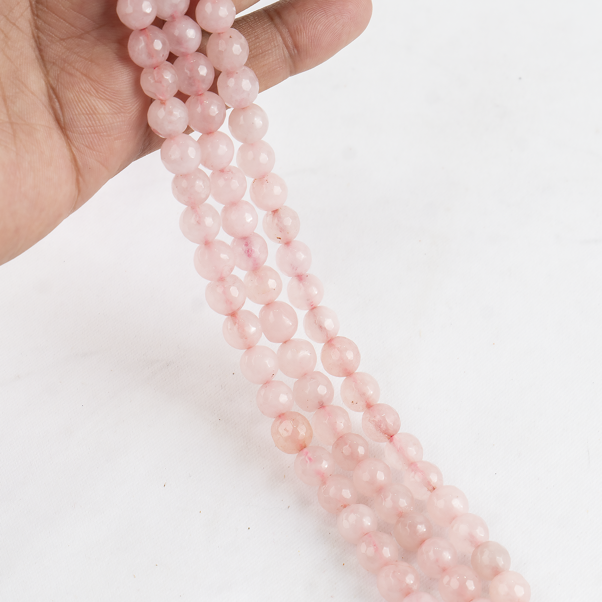 Rose Quartz Faceted Beads, Crystal Beads for Jewelry.  DestGlow