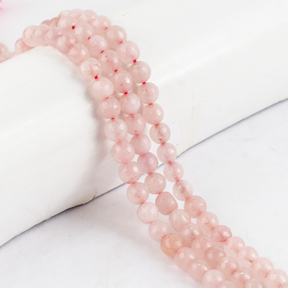 Rose Quartz Faceted Beads, Crystal Beads for Jewelry.  DestGlow
