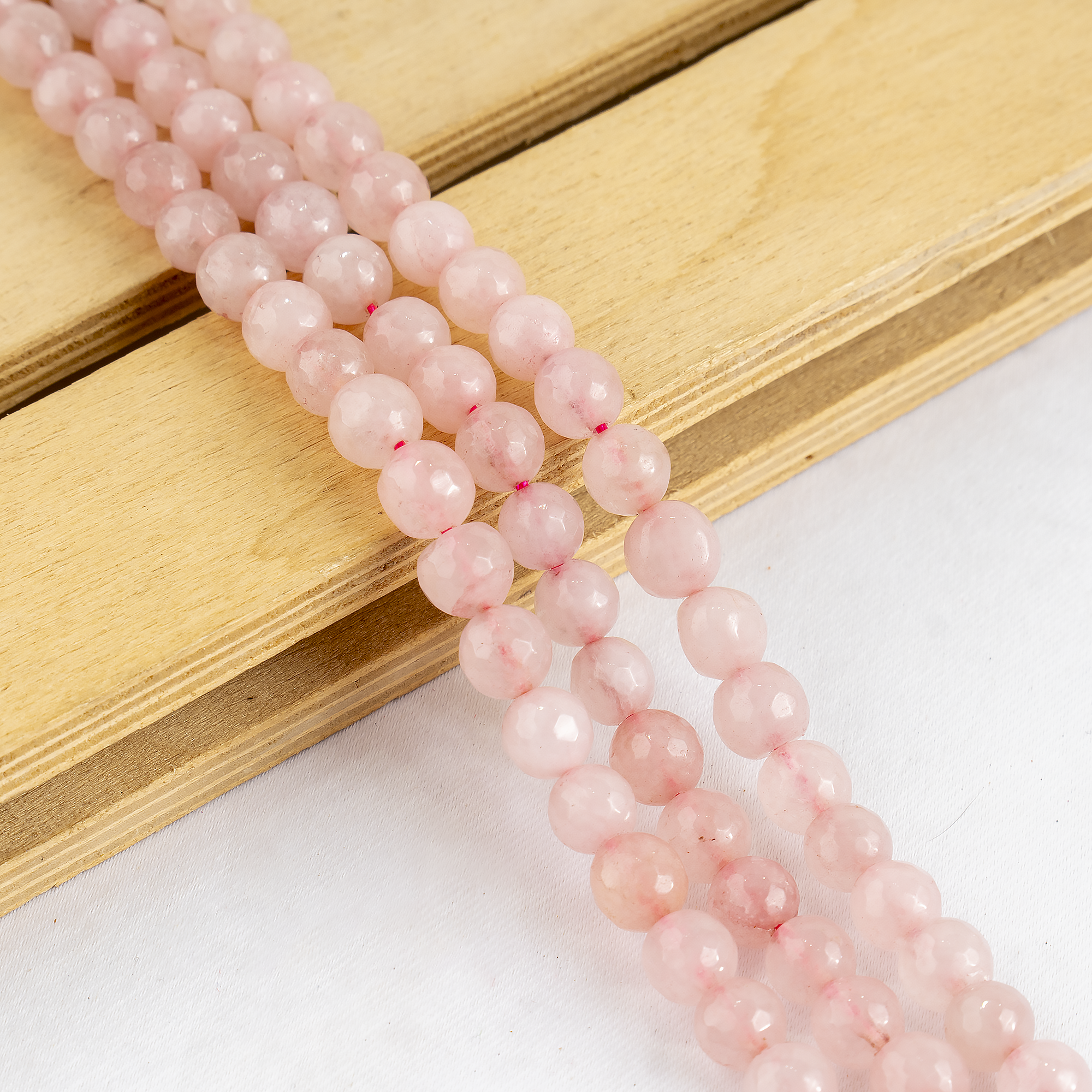 Rose Quartz Faceted Beads, Crystal Beads for Jewelry.  DestGlow