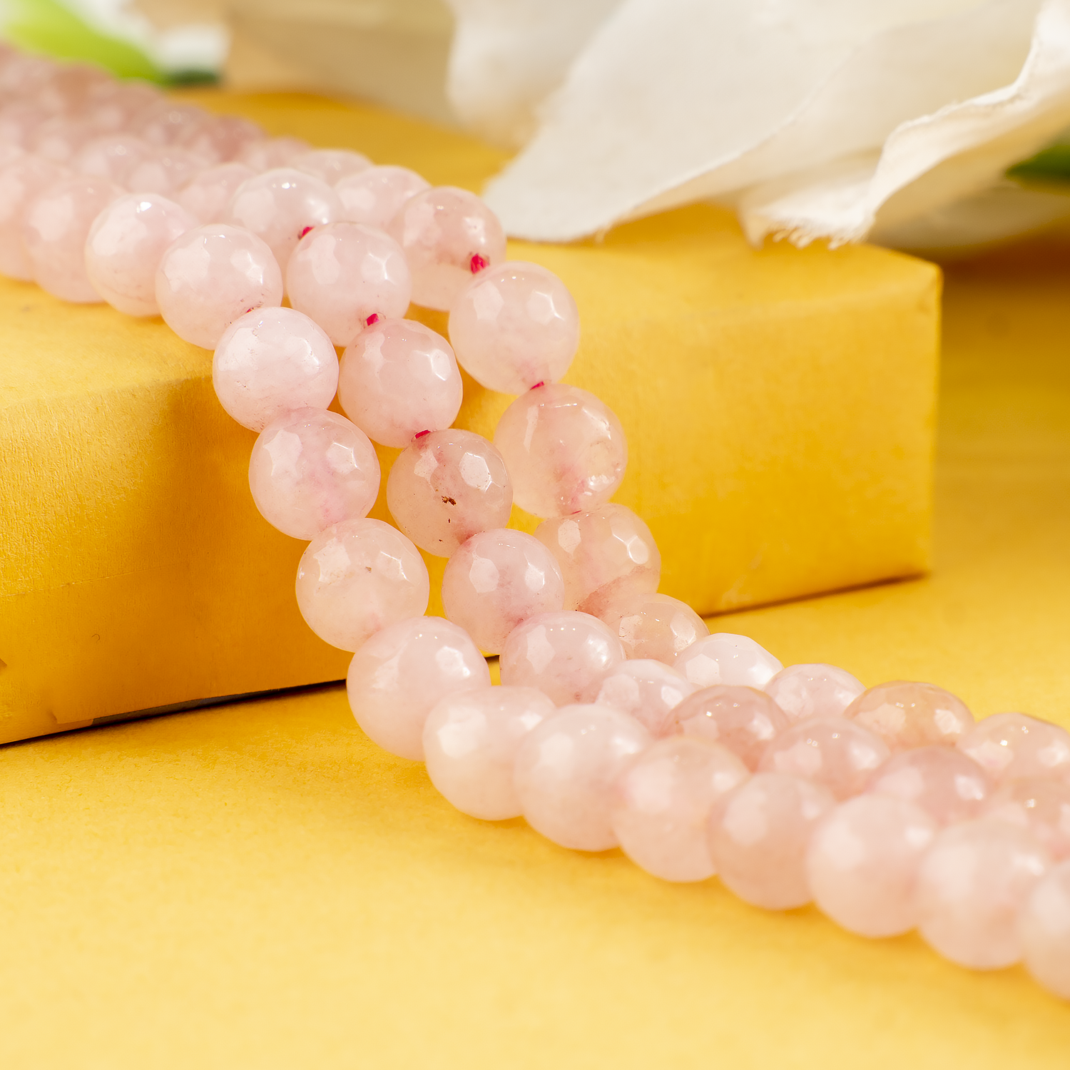 Rose Quartz Faceted Beads, Crystal Beads for Jewelry.  DestGlow