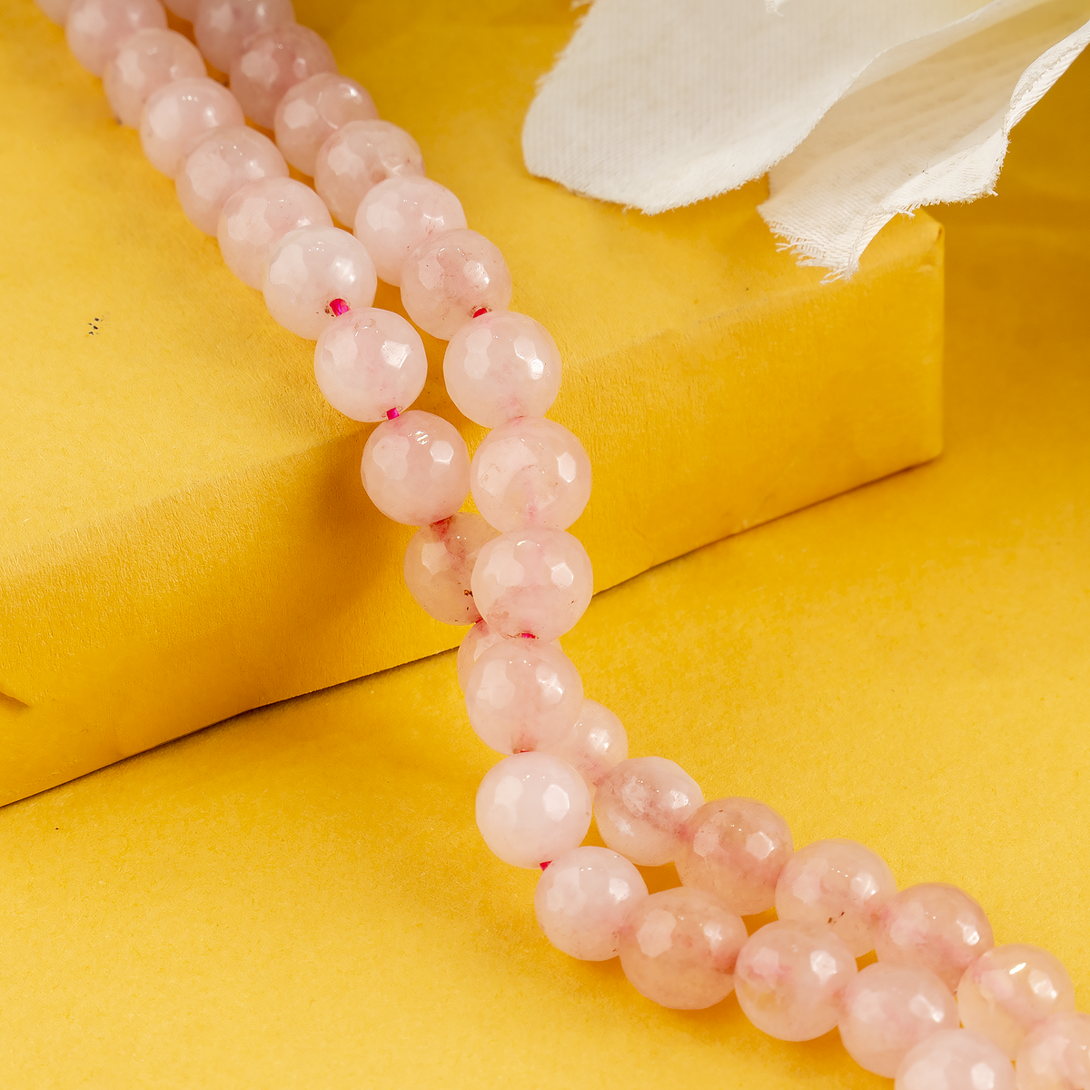Rose Quartz Faceted Beads, Crystal Beads for Jewelry.  DestGlow