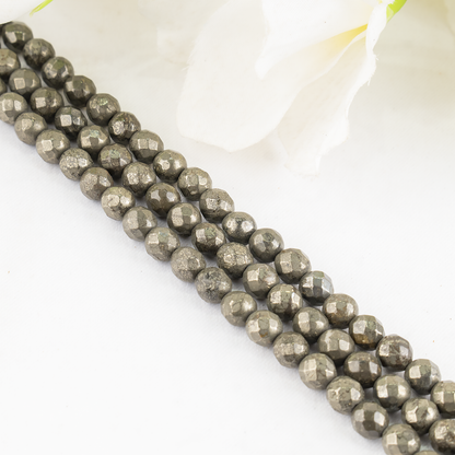 Pyrite Faceted Beads, Crystal Beads for Jewelry.  DestGlow