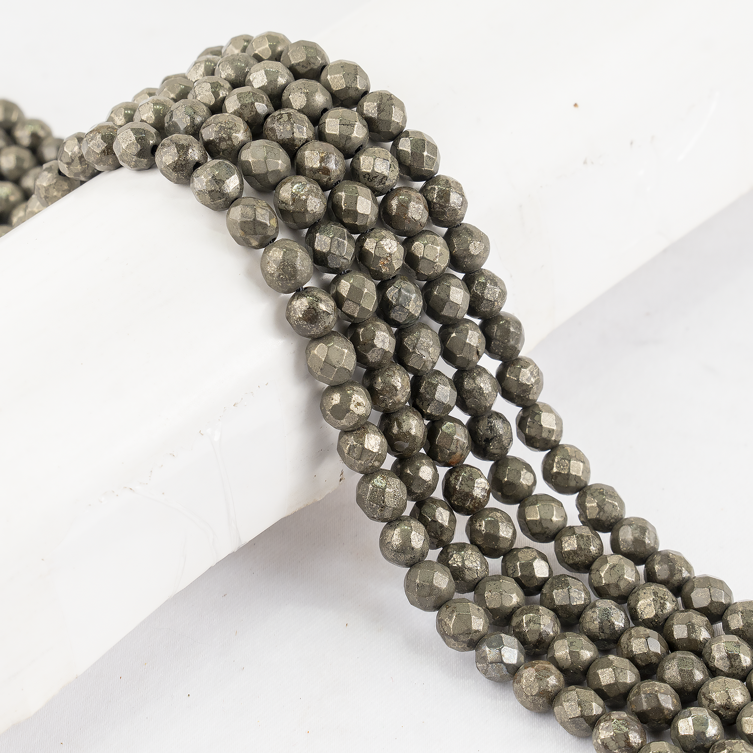 Pyrite Faceted Beads, Crystal Beads for Jewelry.  DestGlow
