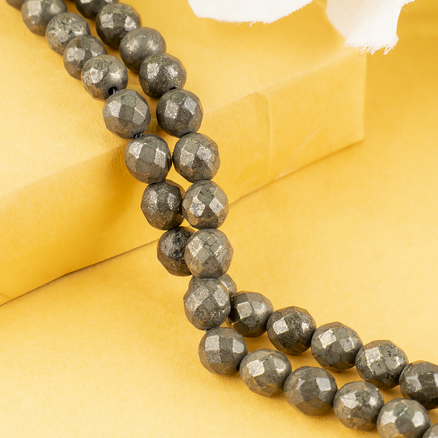 Pyrite Faceted Beads, Crystal Beads for Jewelry.  DestGlow