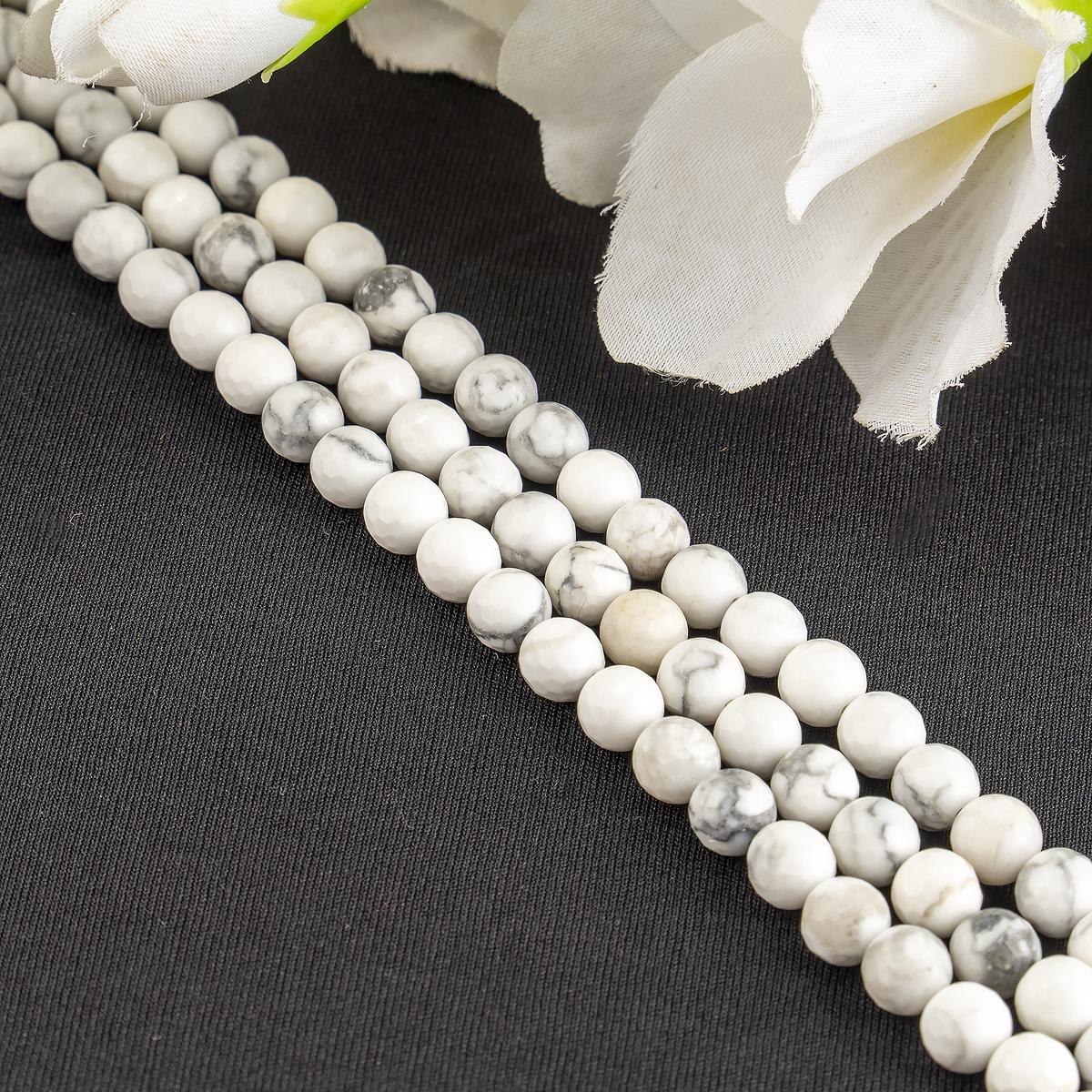 Howlite Faceted Beads, Crystal Beads for Jewelry  DestGlow