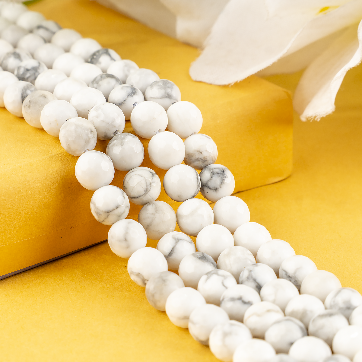 Howlite Faceted Beads, Crystal Beads for Jewelry  DestGlow