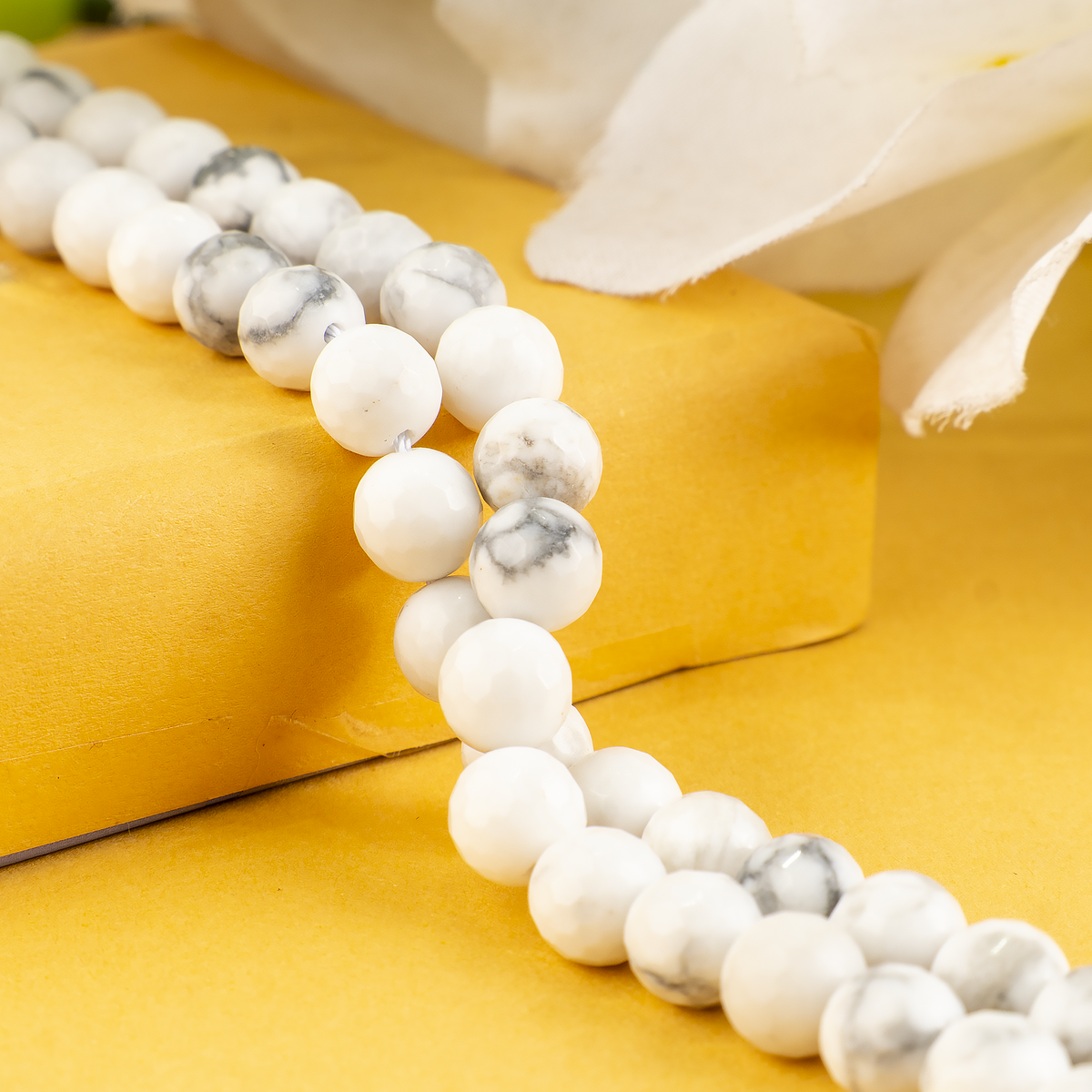 Howlite Faceted Beads, Crystal Beads for Jewelry  DestGlow