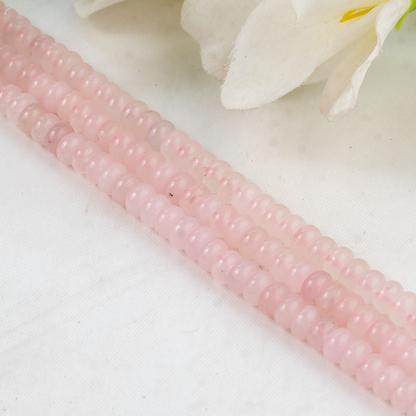 Rondelle Beads | Rose Quartz | Crystal Beads for Jewelry  DestGlow
