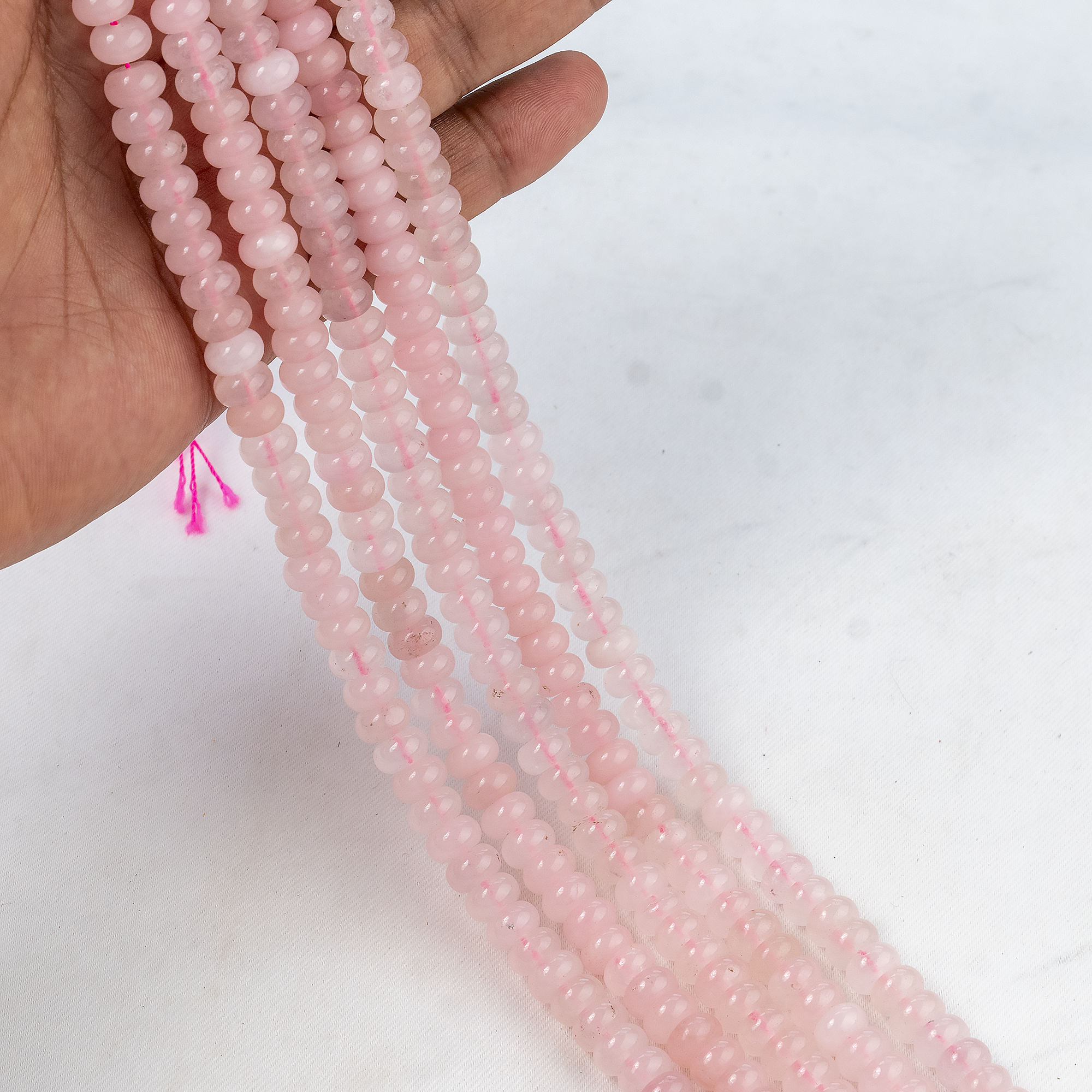 Rondelle Beads | Rose Quartz | Crystal Beads for Jewelry  DestGlow