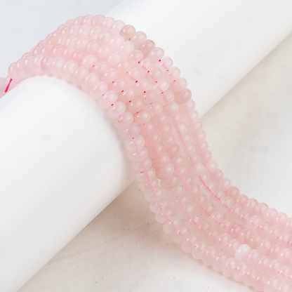 Rondelle Beads | Rose Quartz | Crystal Beads for Jewelry  DestGlow