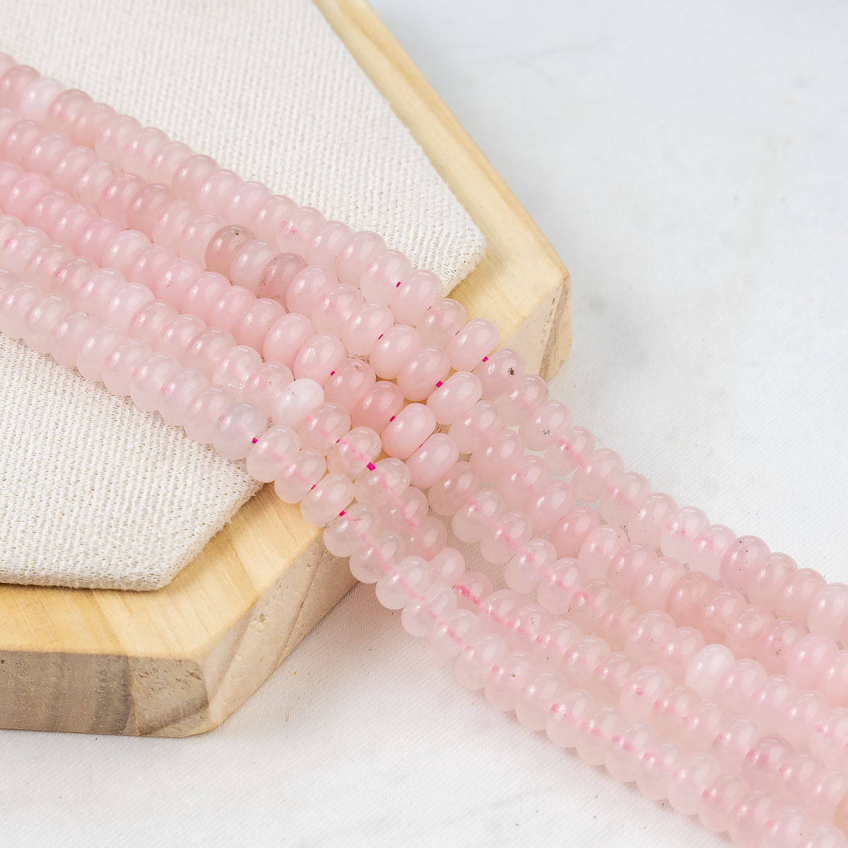 Rondelle Beads | Rose Quartz | Crystal Beads for Jewelry  DestGlow