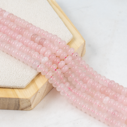 Rondelle Beads | Rose Quartz | Crystal Beads for Jewelry  DestGlow