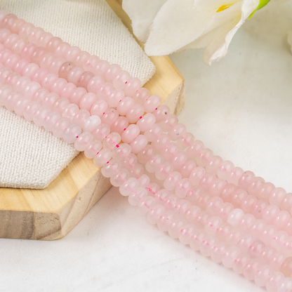 Rondelle Beads | Rose Quartz | Crystal Beads for Jewelry  DestGlow