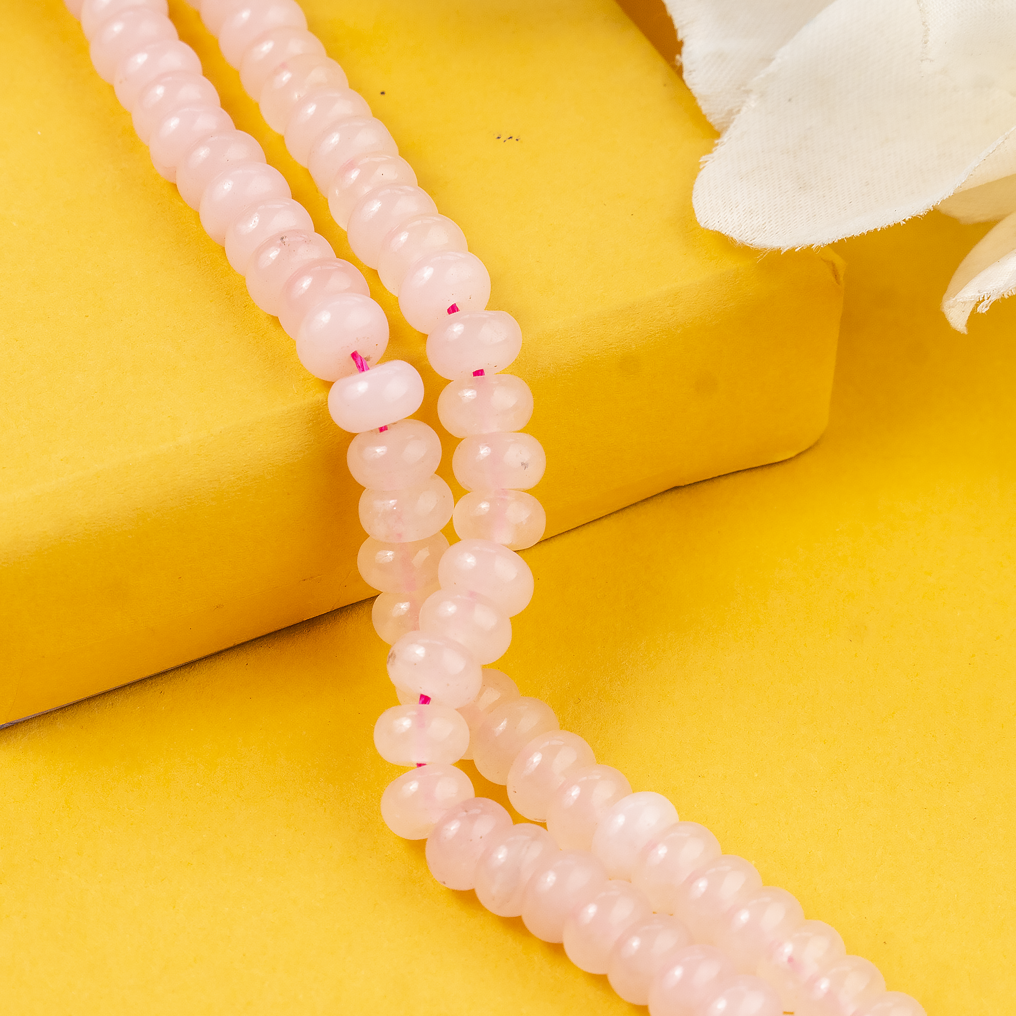 Rondelle Beads | Rose Quartz | Crystal Beads for Jewelry  DestGlow