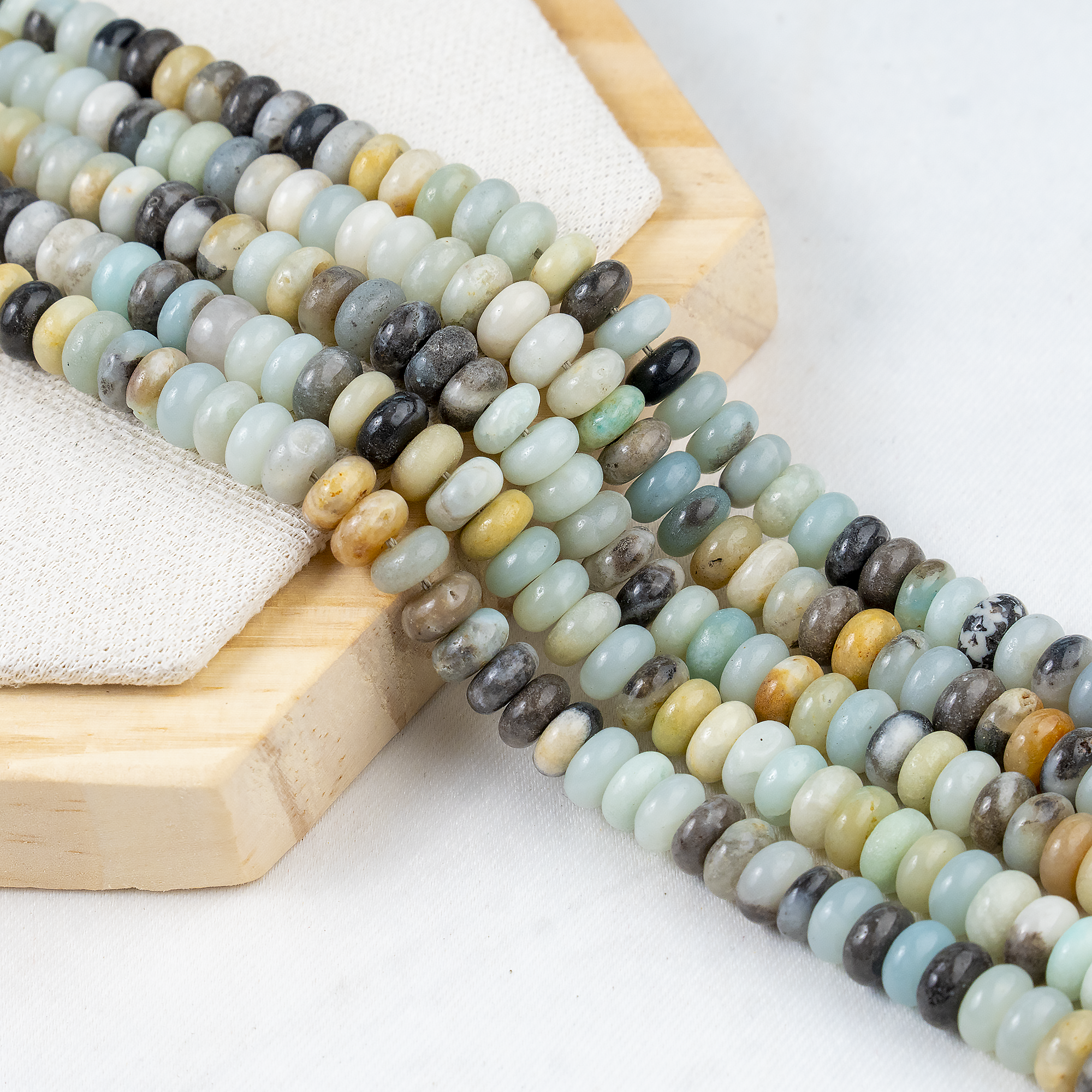 Multi Amazonite Rondelle Beads, Crystal Beads for Jewelry.