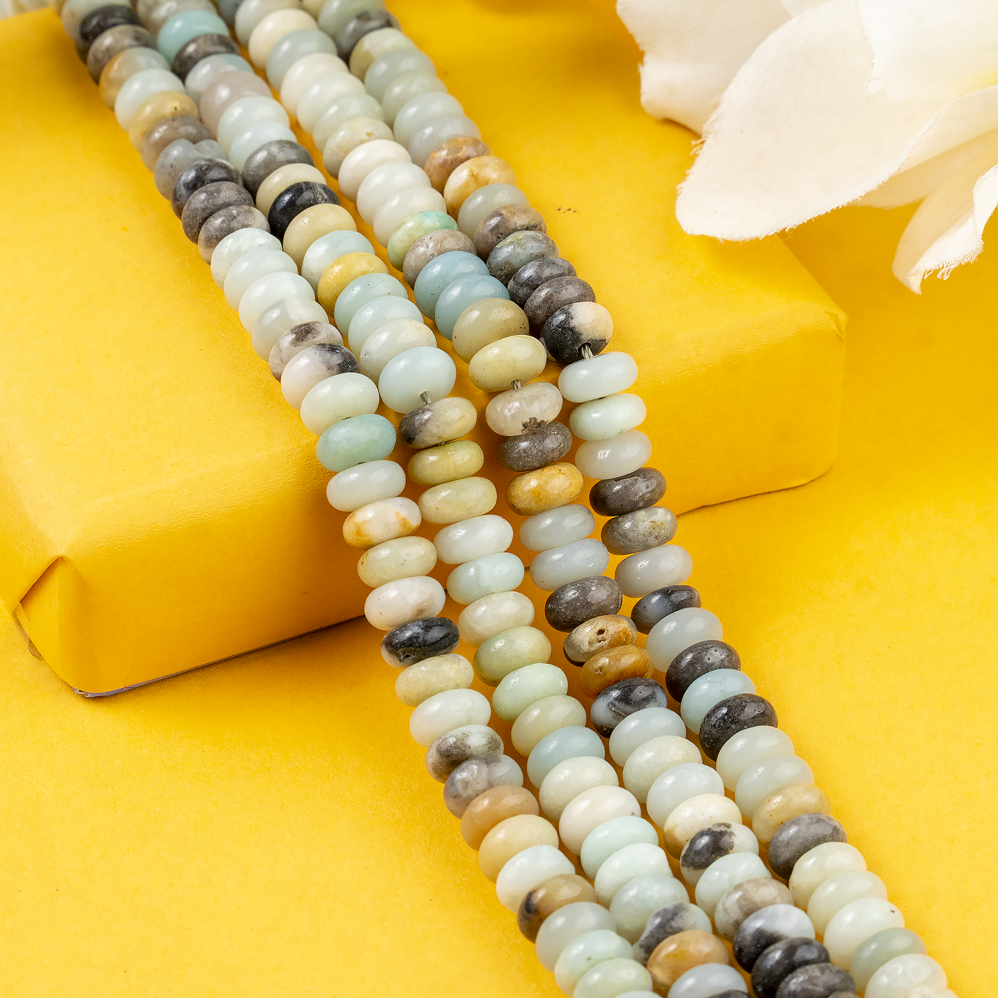 Multi Amazonite Rondelle Beads, Crystal Beads for Jewelry.  DestGlow