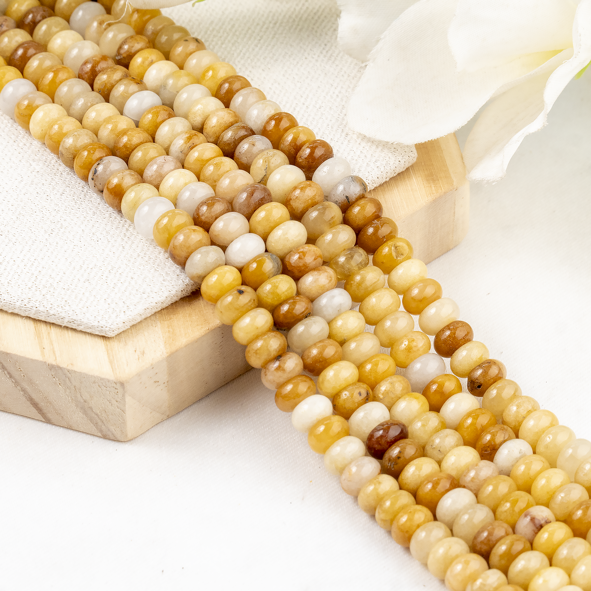 Yellow Aventurine Rondelle Beads, Crystal Beads for Jewelry.  DestGlow