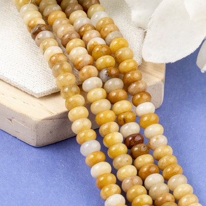 Yellow Aventurine Rondelle Beads, Crystal Beads for Jewelry.  DestGlow