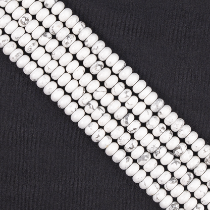 Howlite Rondelle Beads, Crystal Beads for Jewelry.