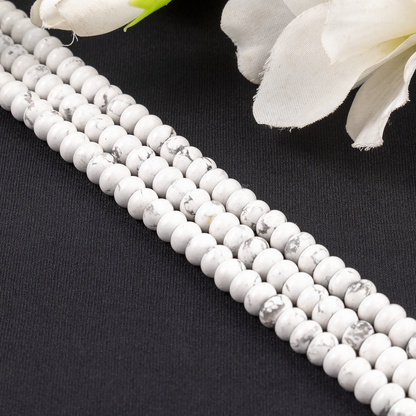 Howlite Rondelle Beads, Crystal Beads for Jewelry.