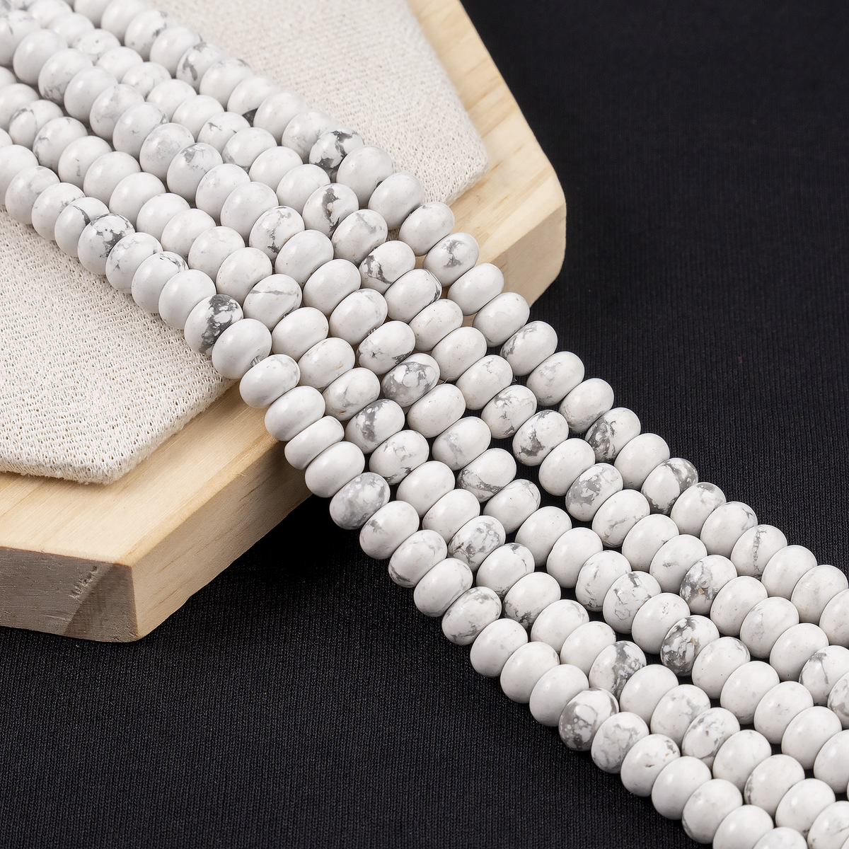 Howlite Rondelle Beads, Crystal Beads for Jewelry.  DestGlow