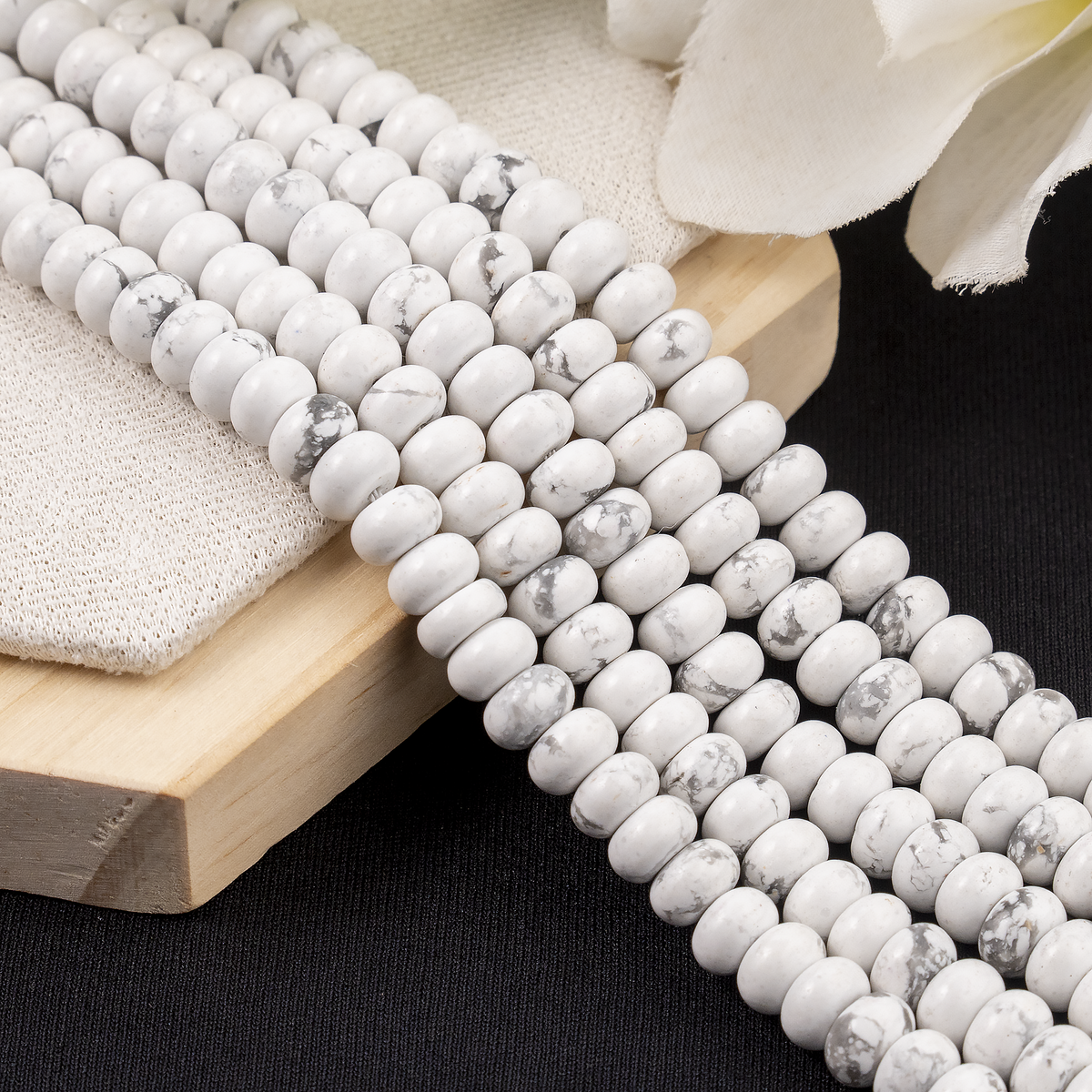 Howlite Rondelle Beads, Crystal Beads for Jewelry.  DestGlow