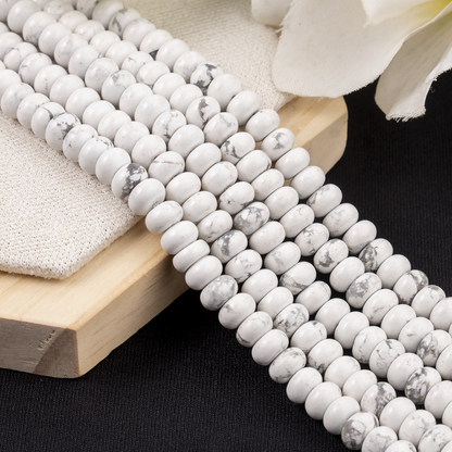 Howlite Rondelle Beads, Crystal Beads for Jewelry.  DestGlow