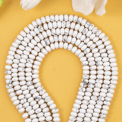 Howlite Rondelle Beads, Crystal Beads for Jewelry.  DestGlow