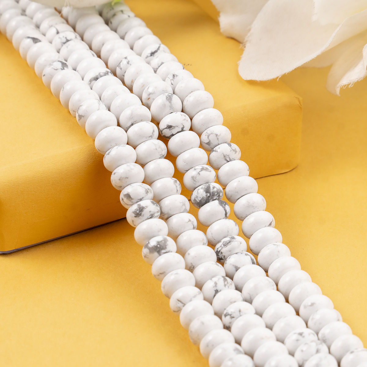 Howlite Rondelle Beads, Crystal Beads for Jewelry.  DestGlow