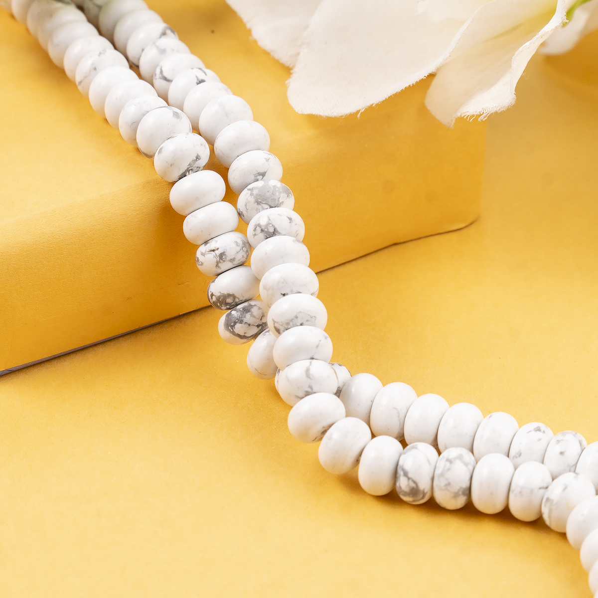 Howlite Rondelle Beads, Crystal Beads for Jewelry.  DestGlow