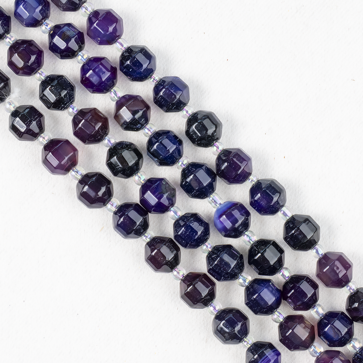 Purple Onyx Faceted Prism Cut Beads For Jewelry Making