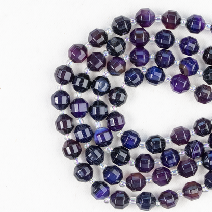Purple Onyx Faceted Prism Cut Beads For Jewelry Making