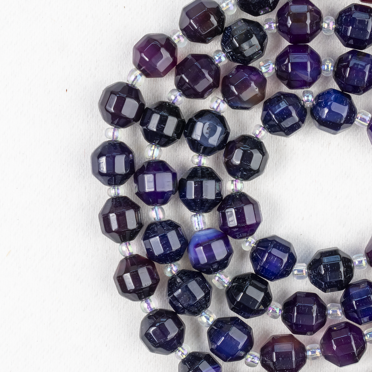 Purple Onyx Faceted Prism Cut Beads For Jewelry Making