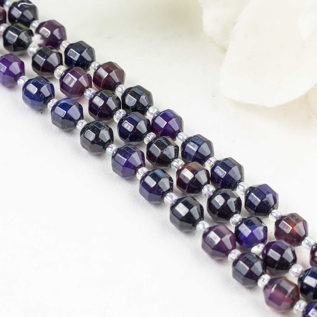 Purple Onyx Faceted Prism Cut Beads For Jewelry Making
