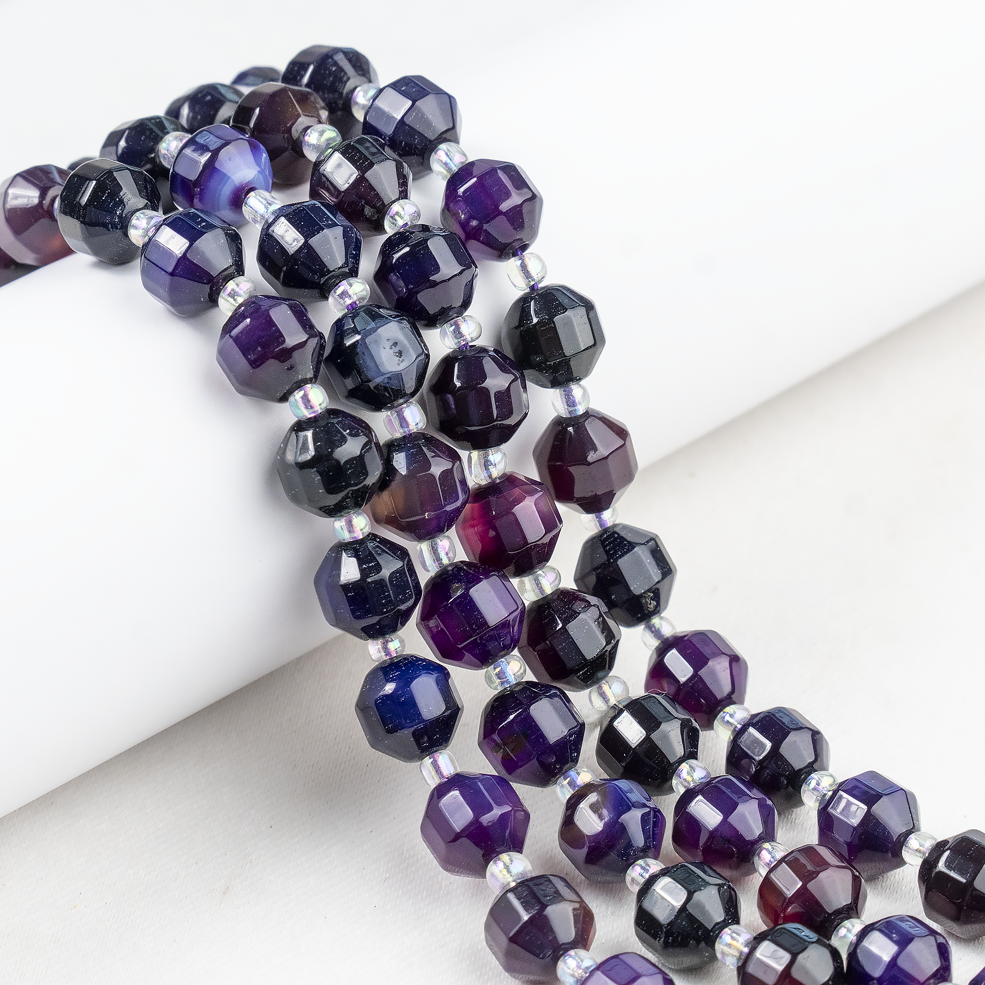 Purple Onyx Faceted Prism Cut Beads For Jewelry Making