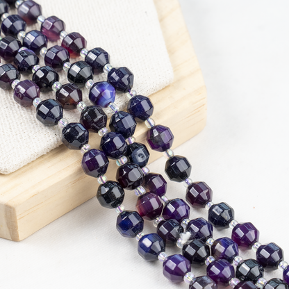 Purple Onyx Faceted Prism Cut Beads For Jewelry Making