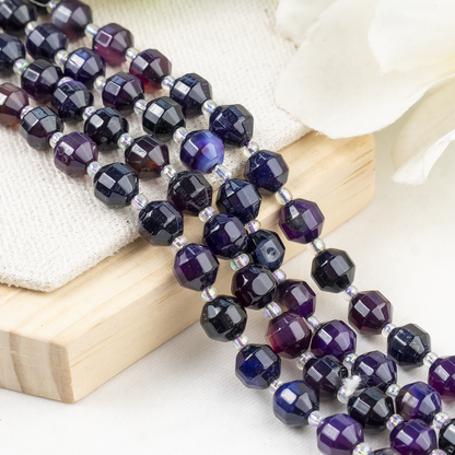 Purple Onyx Faceted Prism Cut Beads For Jewelry Making