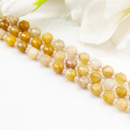 Yellow Aventuirne  Faceted Prism Cut Beads For Jewelry Making